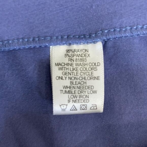 H By Halston Skirt Women’s Size M Blue Shark Bite Hem Stretchy Knit Flowy - Picture 6 of 7